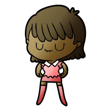 Çizgi filmdeki kadının vektör çizimi