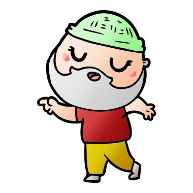 Sakallı çizgi film adamı.