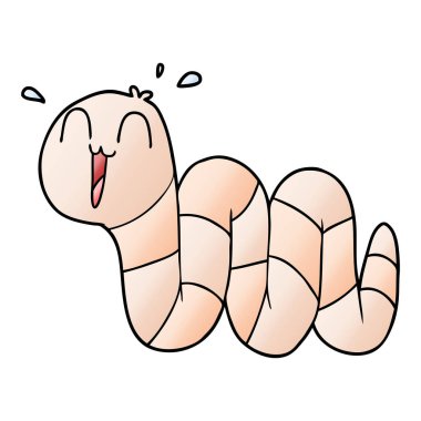 Çizgi film solucanının vektör çizimi