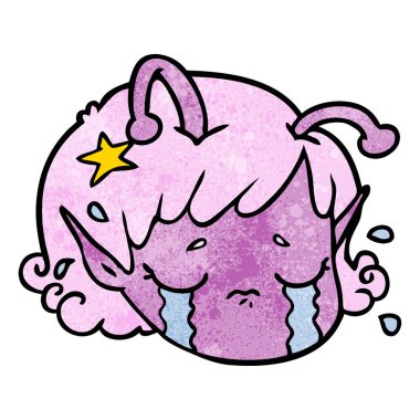 uzaylı uzay yüz kız ağlıyor çizgi film