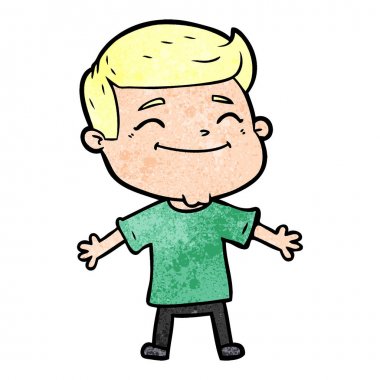 mutlu çizgi film adam Kollarını açarak