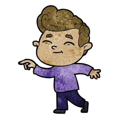 işaret mutlu karikatür adam