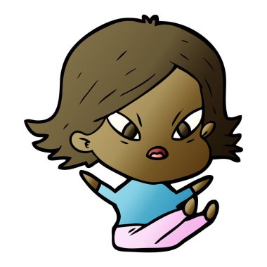 vektör çizim karikatür kadın vurguladı