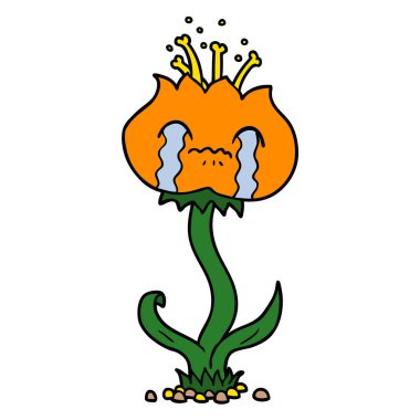 Çizgi film çiçeğinin vektör illüstrasyonu