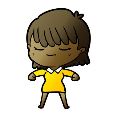 Çizgi filmdeki kadının vektör çizimi