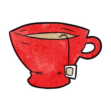 karikatür bardak çay