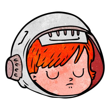 vektör çizim karikatür astronot yüz