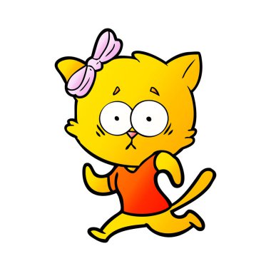 Çizgi film kedisinin vektör çizimi