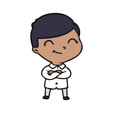 Çizgi film çocuğunun vektör çizimi