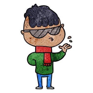 çizgi film çocuk güneş gözlüğü takıyor