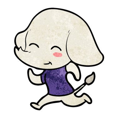 vektör çizim sevimli çizgi fil