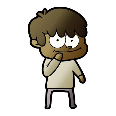 mutlu çizgi film adam vektör çizim