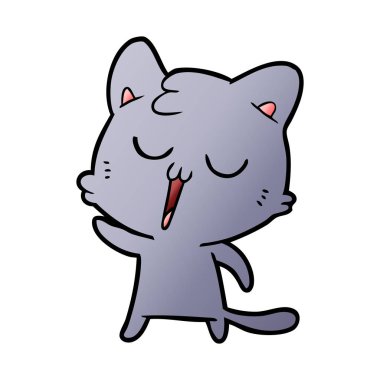 vektör çizim karikatür kedi şarkı