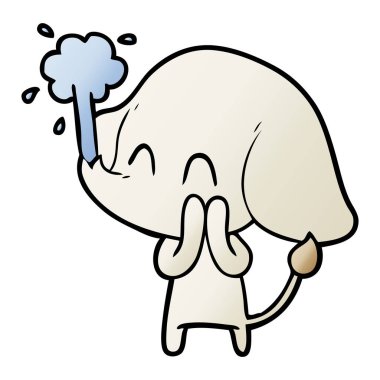 vektör çizim sevimli çizgi fil