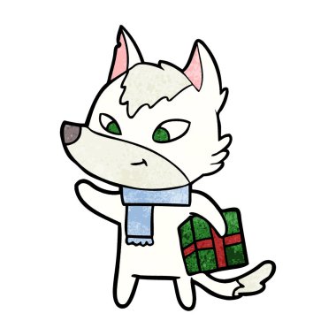 Dostu karikatür Noel kurt