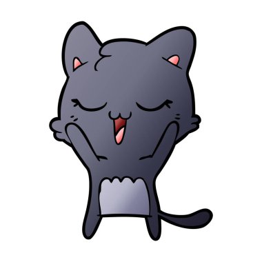 vektör çizim karikatür mutlu kedi