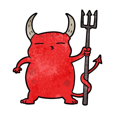 vektör çizim karikatür şeytan