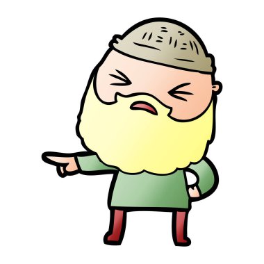 Sakallı çizgi film adamı.