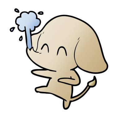 vektör çizim sevimli çizgi fil