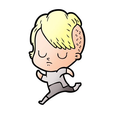 Çizgi filmdeki kadının vektör çizimi