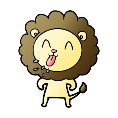 mutlu karikatür aslan vektör çizim