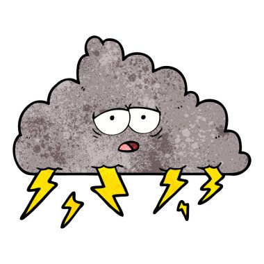 vektör çizim karikatür fırtına bulutu