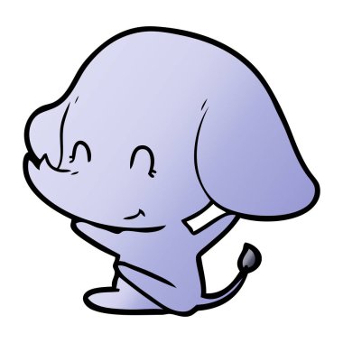 vektör çizim sevimli çizgi fil