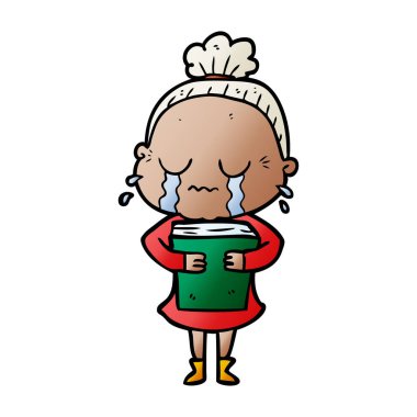 çizgi film ağlayan yaşlı kadın