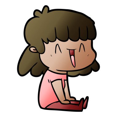 vektör çizim karikatür mutlu kız