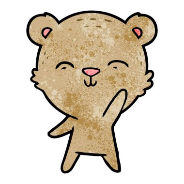 mutlu karikatür ayı vektör çizim