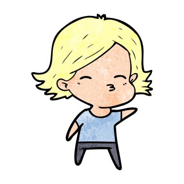 Çizgi filmdeki kadının vektör çizimi