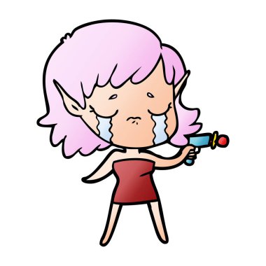 çizgi film ağlayan elf kızı