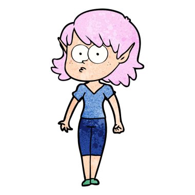 çizgi film elf kızı bakıyordu