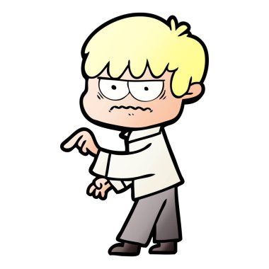 rahatsız çizgi film çocuk vektör çizim