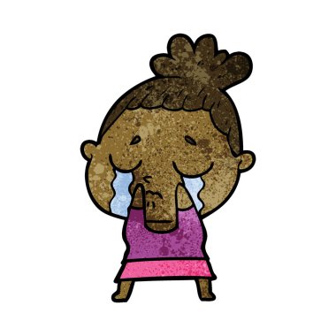 vektör çizim karikatür ağlayan kadın