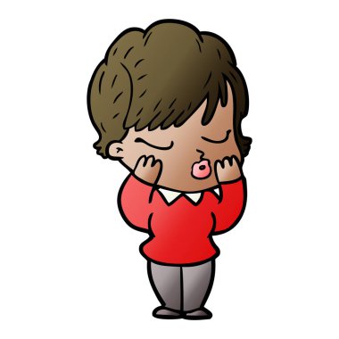 çizgi film gözleri kadınla kapat