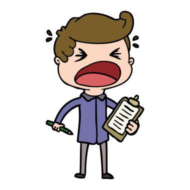 vektör çizim karikatür bağırarak satıcısı