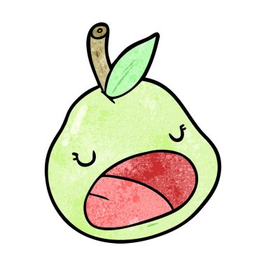 sevimli çizgi armut vektör çizim