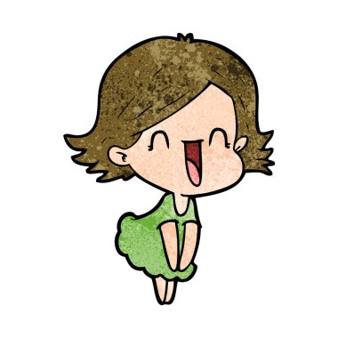 vektör çizim karikatür mutlu kadın