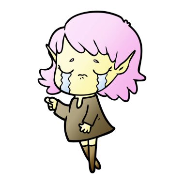 çizgi film ağlayan elf kızı