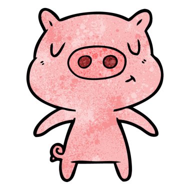 Çizgi film domuzunun vektör çizimi