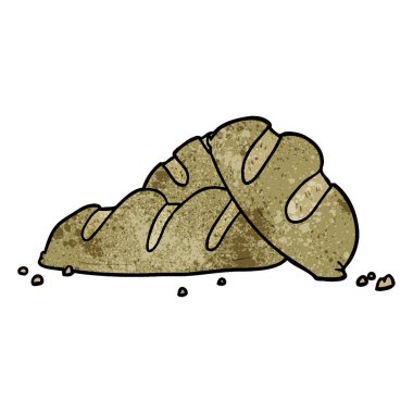 çizgi film tane taze pişmiş ekmek