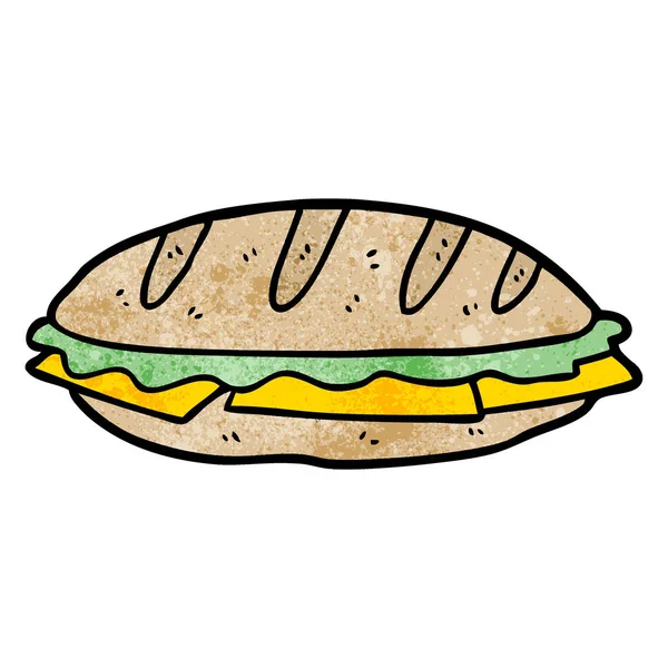 Illustration Vectorielle Personnage Dessin Animé Sandwich — Image vectorielle