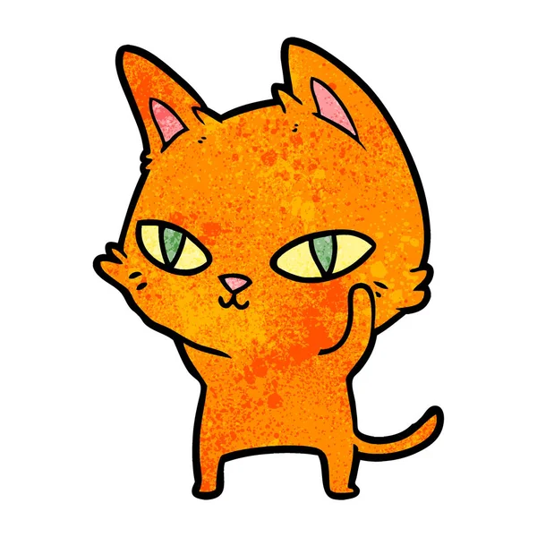 明るい目の漫画猫 — ストックベクタ