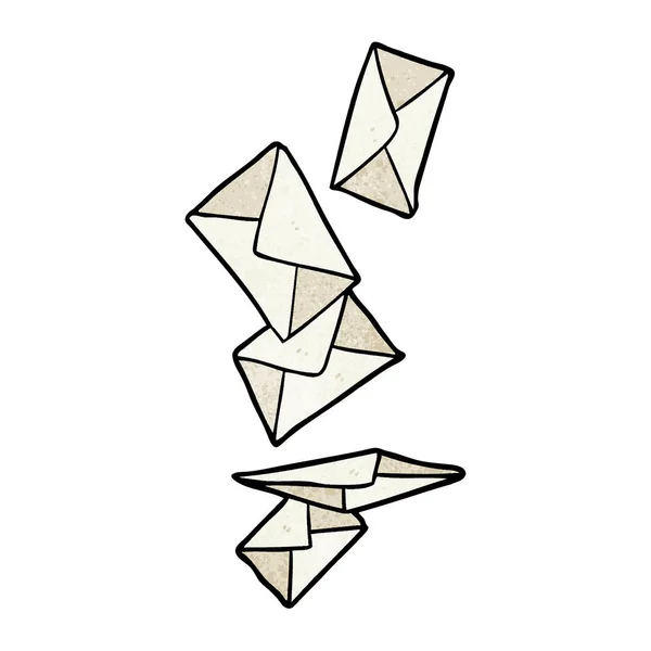 Ilustração Vetorial Envelopes Desenhos Animados Caindo — Vetor de Stock