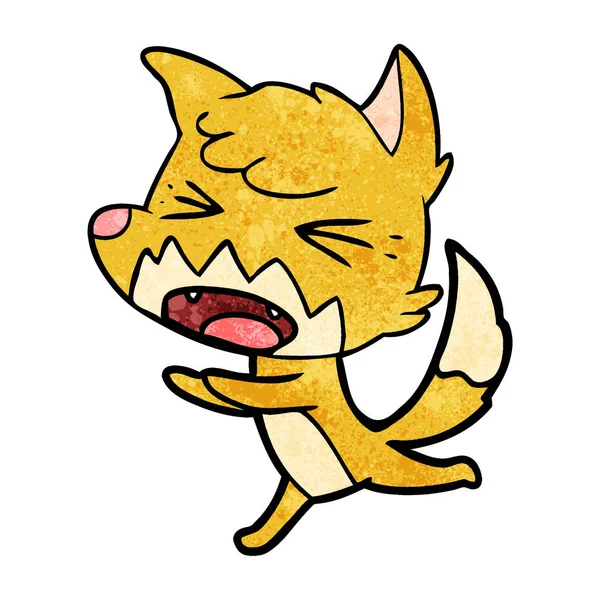 愤怒的卡通狐狸跑 — 图库矢量图片