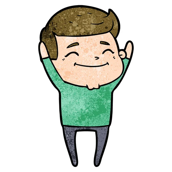 Ilustração Vetorial Homem Feliz Desenhos Animados — Vetor de Stock
