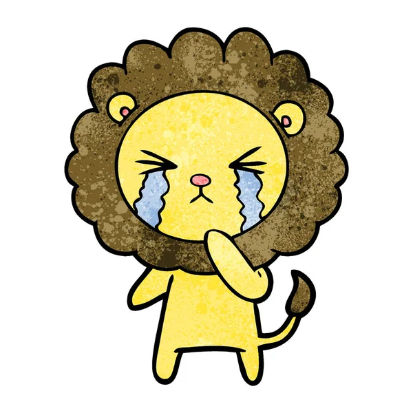 Vector Ilustración Dibujos Animados Llorando León — Vector de stock