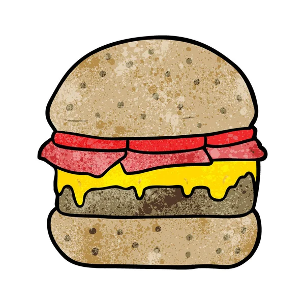 Vector Illustration Cartoon Burger — Stock Vector