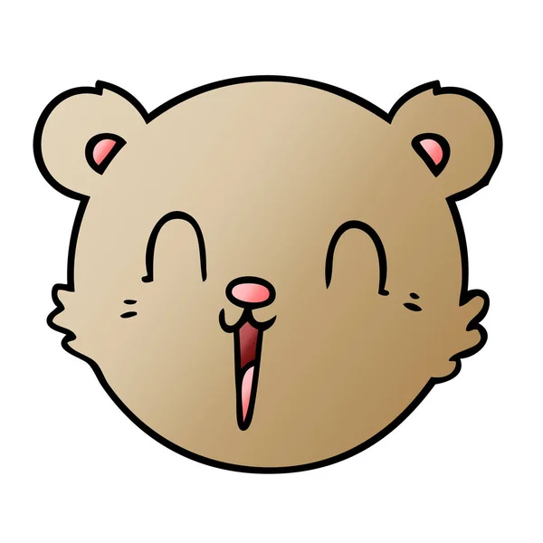 Cute Cartoon Teddy Bear Face — Stock Vector